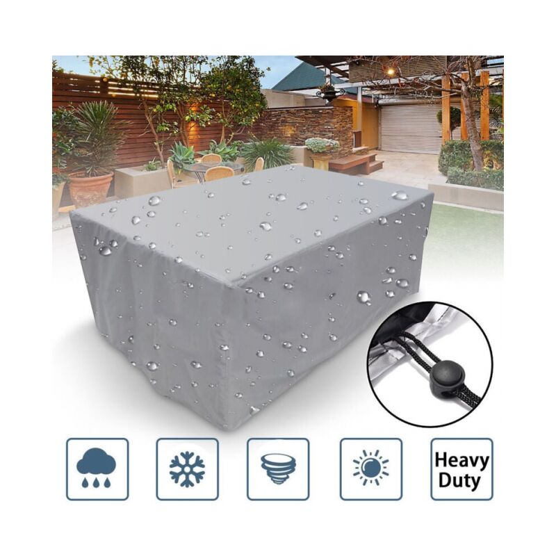 Housse de protection rectangulaire pour meubles de jardin, en polyester, imperméable, anti-poussière, anti-UV, pour chaise ou table de jardin