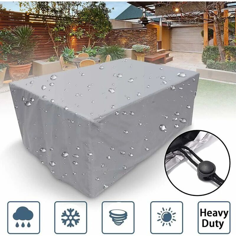 Housse de protection rectangulaire pour meubles de jardin, en polyester, imperméable, anti-poussière, anti-UV, pour chaise ou table de jardin