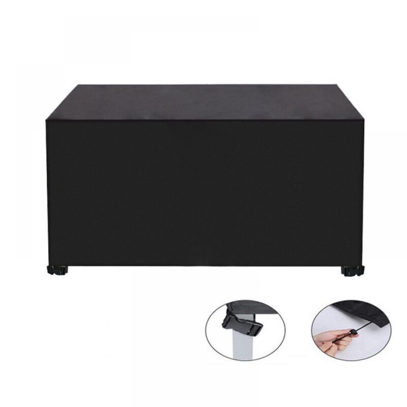 Housse de protection rectangulaire pour mobilier de jardin, imperméable et résistante aux UV, tissu Oxford 420D, noir, 120 x 120 x 74 cm