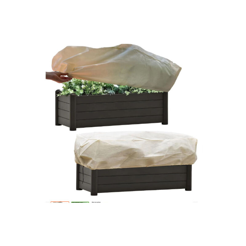 Housse de protection rectangulaire pour plantes d'extérieur avec cordon de serrage pour plantes d'hiver, protection contre le gel et le froid
