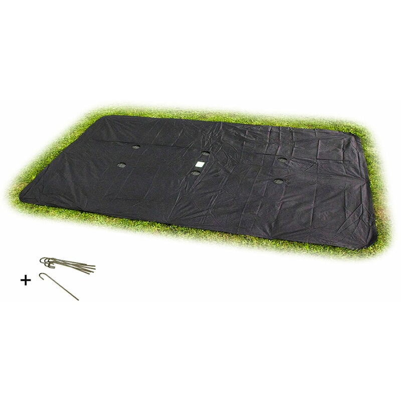 Housse de protection rectangulaire pour trampoline enterré niveau sol exit 244x427cm