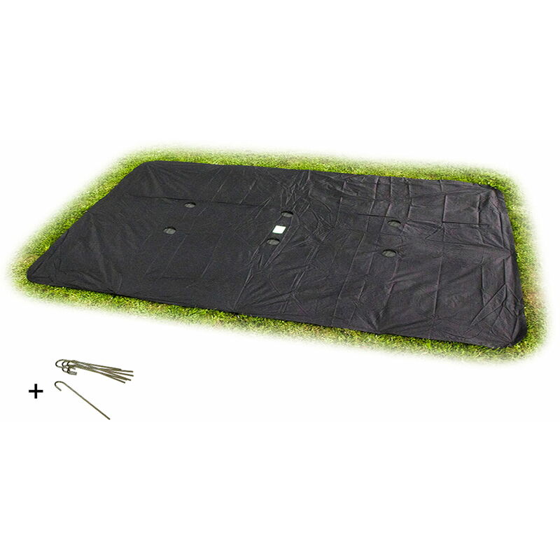 Housse de protection rectangulaire pour trampoline enterré niveau sol exit 305x519cm