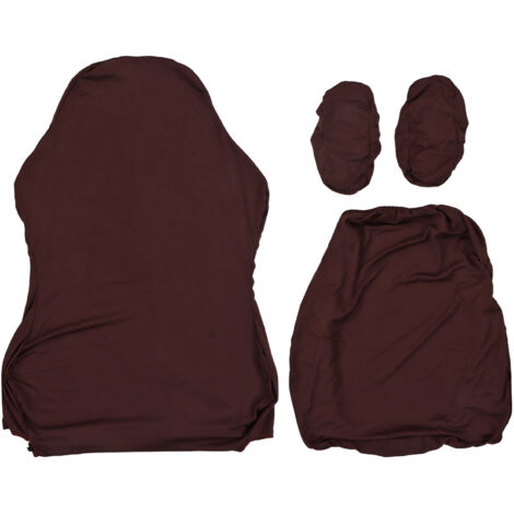 Housse de Protection Respirante pour Fauteuil de Bureau, Couverture en Polyester avec Manches, Couleur Unie Marron Foncé pour Bureau et Maison