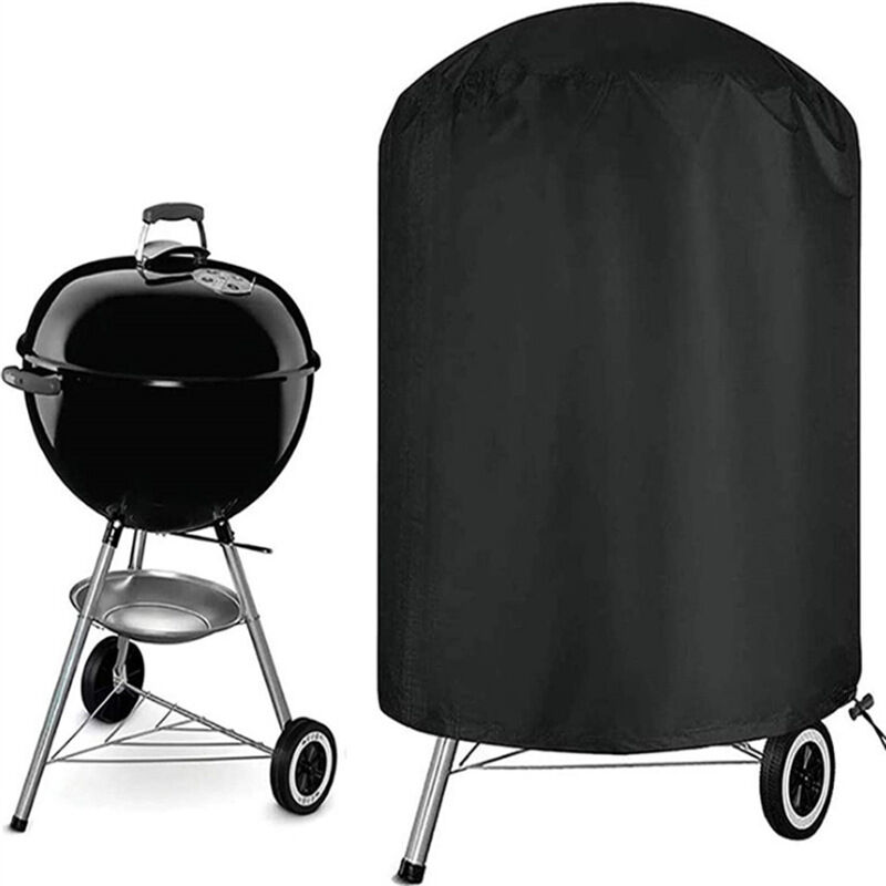 Housse de protection ronde pour barbecue d'extérieur, résistante aux UV et à l'eau, Oxford 210D, Ø 61 x 72 cm, compatible avec la plupart des