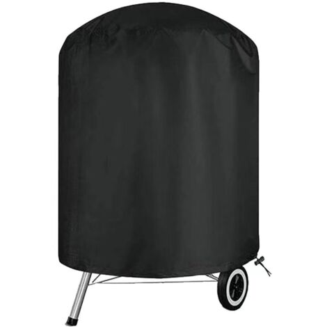 Housse de protection ronde pour barbecue d'extérieur , résistante aux UV et imperméable , en tissu Oxford , Ø 61 x 72 cm , compatible avec la plupart des barbecues , noire