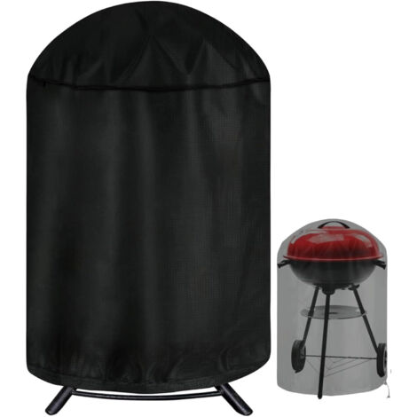 Housse de protection ronde pour barbecue extérieur, 62 cm de diamètre x 105 cm de hauteur, imperméable et résistante aux UV, en tissu Oxford robuste pour une durabilité optimale.