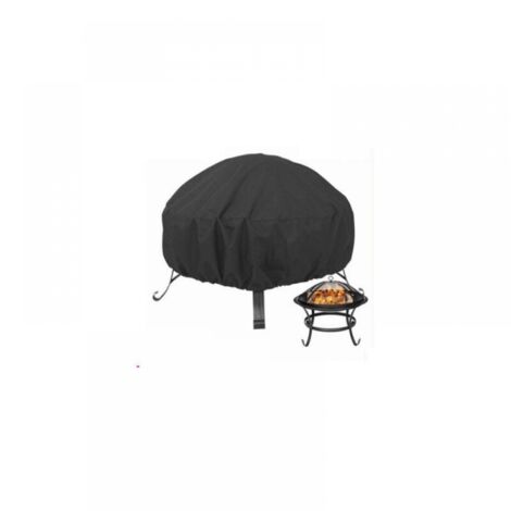 Housse de protection ronde pour brasero, cordon de serrage, imperméable, coupe-vent, tissu Oxford résistant aux UV, 80 x 65 cm