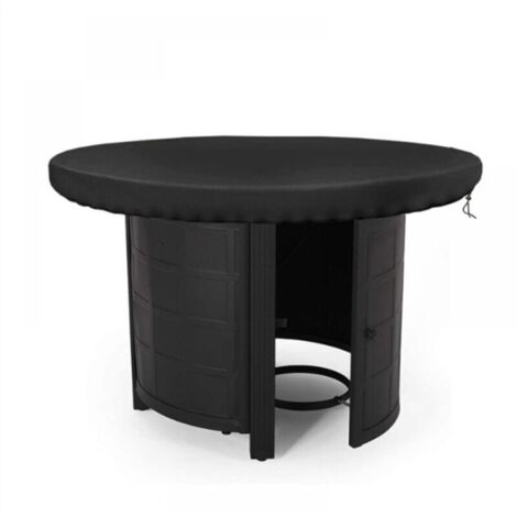 Housse de protection ronde pour plaque de feu, étanche, anti-UV 420D, pour plaque de cuisson et plaque de cuisson, noir (diamètre 100 cm)