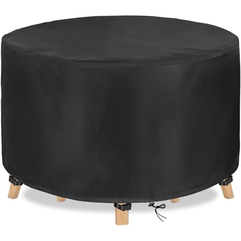 Housse de protection ronde pour table de jardin, imperméable, en tissu Oxford argenté 210D, pour meubles de jardin, 120 x 74 cm