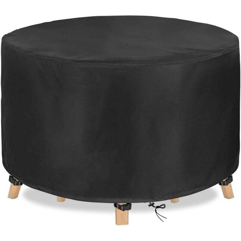 Housse de protection ronde pour table de jardin, imperméable, en tissu Oxford argenté 210D, pour meubles de jardin, 180 x 90 cm