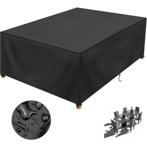 Housse De Protection Salon De Jardin 150x90x75cm, XU, Résistant à l'eau Robuste Tissu Oxford 210D Housse Protection Table De Jardin Exterieur, Résistance au Vent, Anti-UV --Crezuo