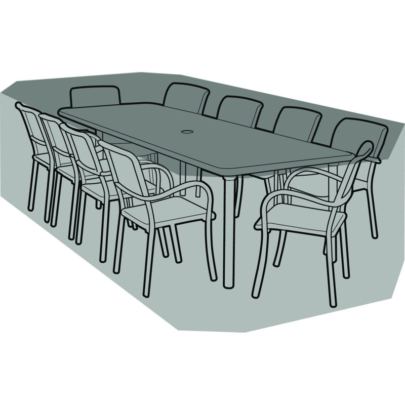 Housse de protection salon de jardin rectangulaire 10 places