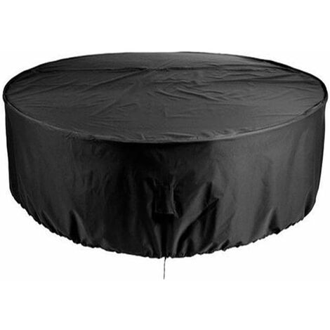 Housse de Protection Salon de Jardin Ronde, Housse de Protection en Tissu Oxford 190T Imperméable pour Groupe de Table de Jardin, Meubles de Jardin à Housse Ronde Ø185X110CM