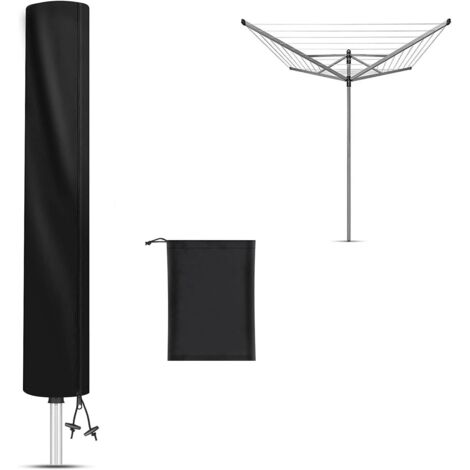 Housse de Protection - Séchoir Parapluie - Tissu Oxford 420D Imperméable - Pour Séchoir Rotatif Extérieur - Dimensions 160 x 15 x 15 cm - Noir ×1