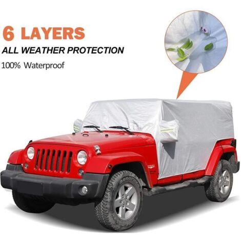 Housse de protection solaire - Jeep - Wrangler JK JL 4 portes - Imperméable - Anti-UV - Tissu 210D