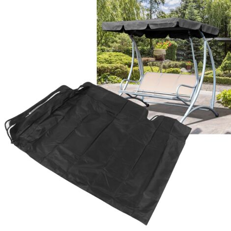 Housse de Protection Swing Top - Couverture Swing Étanche Anti-UV 190x132x15cm Noir 3 Places Polyester Taffeta