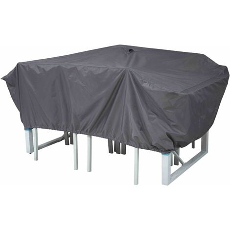 Housse de protection table de jardin 180 x 110 cm - Gris