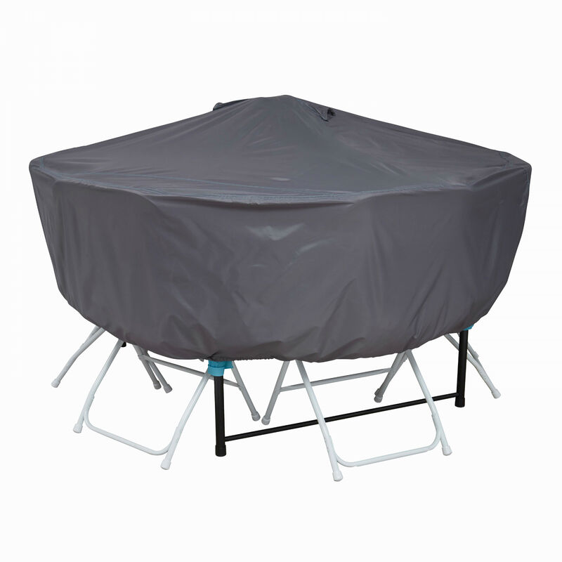 Housse de salon de jardin diamètre 160 x 60 cm grise Cov'Up - Gris