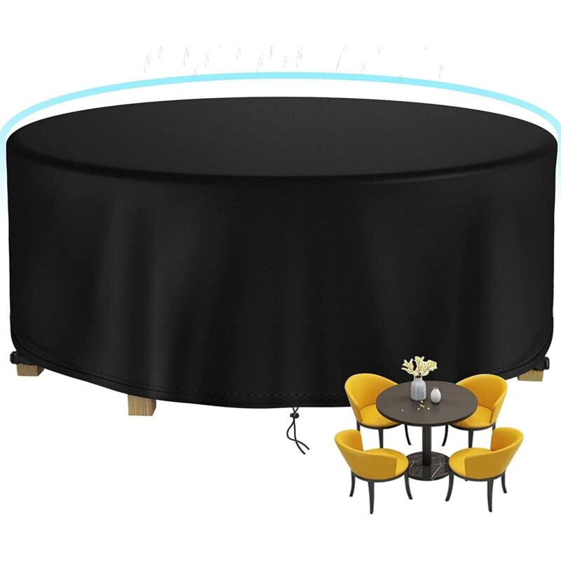 L&h-cfcahl - Housse Salon de Jardin Ronde Housse de Protection Table Ronde de Jardin,Ronde housse table jardin ,Ronde Jardin,420D Oxford Bache Table
