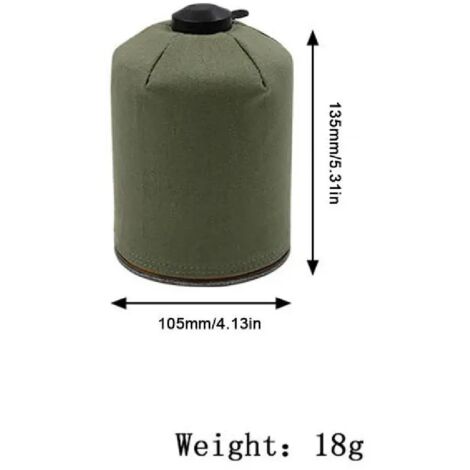 Housse de protection ultralégère camouflage pour bouteille de gaz de camping 450/230 g, tailles S/M/L, compatible avec les réchauds à gaz portables d'extérieur.