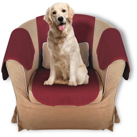Housse de protection universelle Bordeaux FISHTEC assise 150x48 cm Accoudoirs 52x42 cm Lavable fauteuil canapé