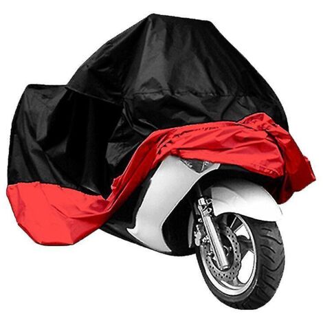 Housse de protection universelle pour moto, quad et scooter, imperméable, anti-poussière et anti-UV - Taille XL (noir et rouge)