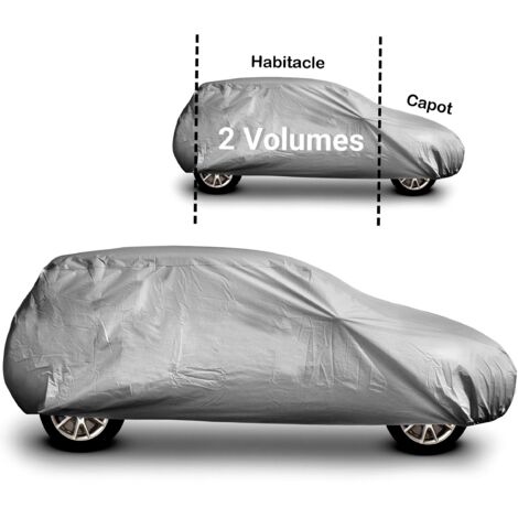 Housse de protection voiture WERKA PRO - Imperméable et résistante aux intempéries Taille M : 432x165x119 cm