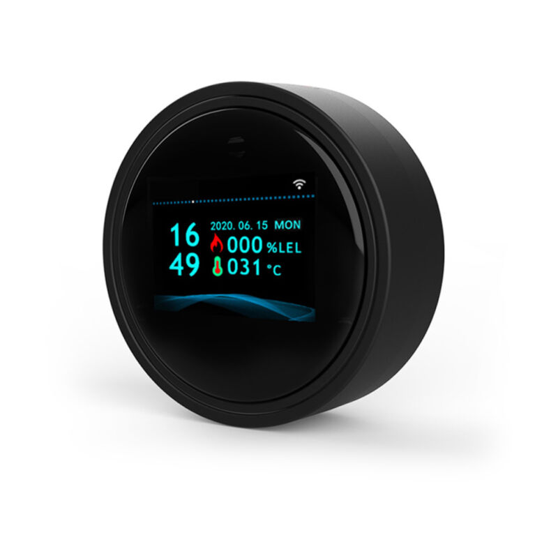 LIFCAUSAL Détecteur de Fuites de Gaz Intelligent WiFi Alarme Domestique Connectée à l'Appli Tuya pour Cuisine/Salle de Bain/Entrepôts avec Écran LCD