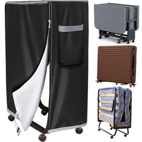 Housse de rangement pour lit pliant 99 x 38 x 114 cm – Imperméable et respirante – Protection contre poussière et humidité – Poignées et fermeture éclair