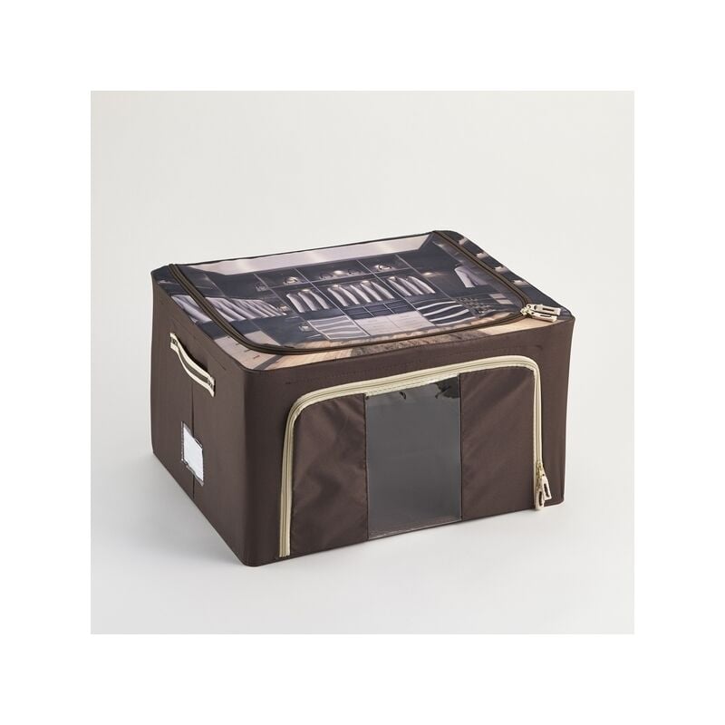 Housse de rangement tissu 56 L marron
