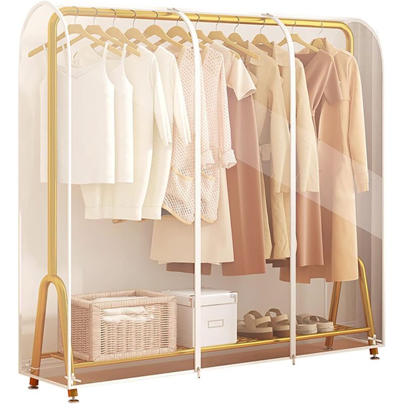 Housse de rangement,Housse de porte-vêtements, housse de tringle transparente, protection de cintre, rangement de vêtements pour robes, costumes,