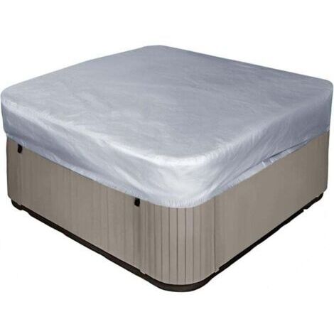 Housse de rechange carrée pour jacuzzi de jardin, jacuzzi, spa - Étanche - Protection UV - 21821830cm (L x l x H), argent)