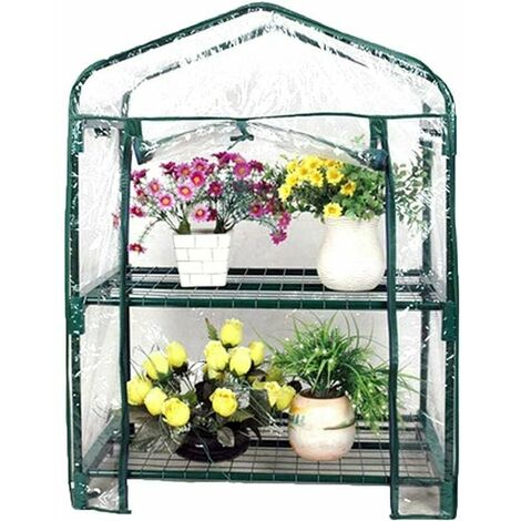 Housse de rechange étanche en PVC pour serre à 2 étages Transparent 69 x 49 x 92 cm (housse uniquement)