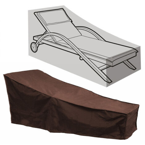 Housse de rechange imperméable 420D pour chaise longue de jardin, terrasse ou parc, avec pare-soleil intégré.