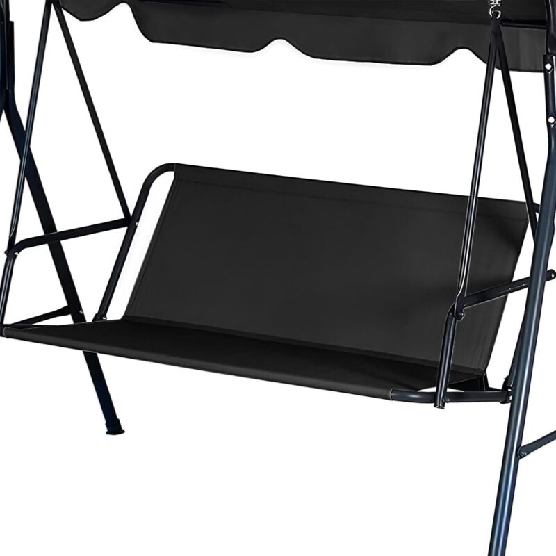 Housse de rechange pour balancelle, tissu Oxford 600D, imperméable, anti-poussière, pour terrasse, balcon et jardin (115x50x50 cm, Noir)
