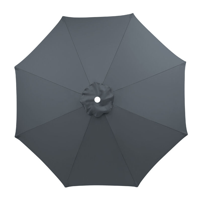 Housse de rechange pour parasol 3 m à 8 baleines, imperméable, résistante aux uv, tissu de rechange, lavable, respirant, gris (sans baleines)