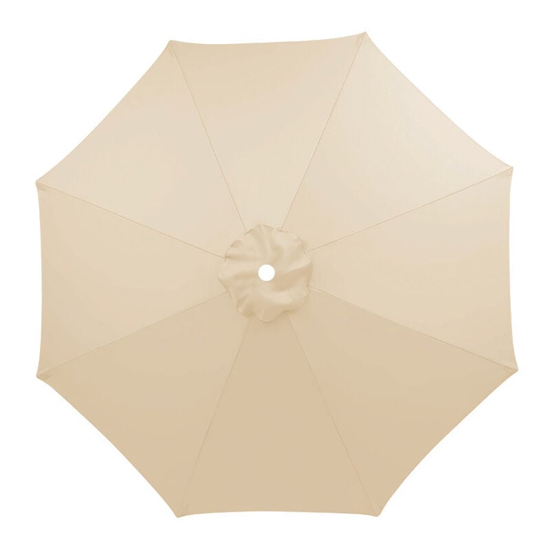 Crea - Housse de rechange pour parasol 3 m à 8 baleines, imperméable, résistante aux uv, tissu de rechange, lavable, respirant, beige (sans baleines)