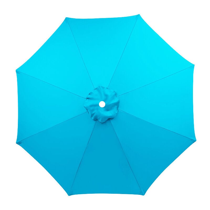 Housse de rechange pour parasol 3 m à 8 baleines, imperméable, résistante aux UV, tissu de rechange, lavable, respirant, bleu lac (sans baleines)