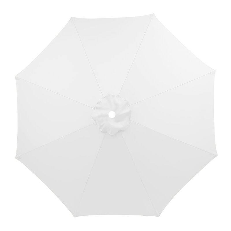 Housse de rechange pour parasol 3 m à 8 baleines, imperméable, résistante aux uv, tissu de rechange, lavable, respirant, blanc (sans baleines)