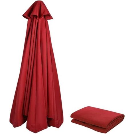 Housse de rechange pour parasol 3M 8 nervures avec aérations pour parasols en porte-à-faux Parasols à mât décalé Tous les parapluies de jardin Tissu polyester épais imperméable aux ultraviolets (rouge
