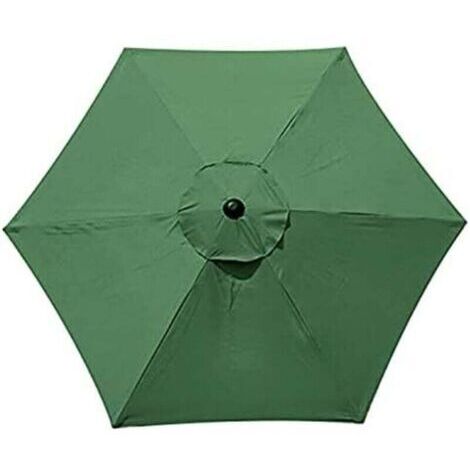 Housse De Rechange pour Parasol - 6 Baleines - 2 M/2,7 M/3 M - Imperméable - Anti-Ultraviolet - Tissu De Rechange (2.7M / 8.9Ft,Green)