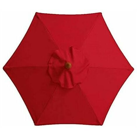 Housse De Rechange pour Parasol - 6 Baleines - 2 M/2,7 M/3 M - Imperméable - Anti-Ultraviolet - Tissu De Rechange (2.7M / 8.9Ft,Red)