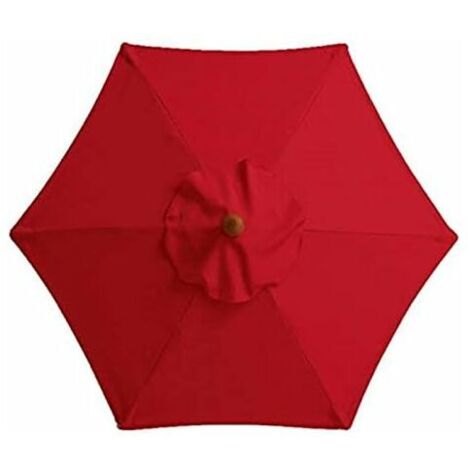 Housse De Rechange pour Parasol - 6 Baleines - 2 M/2,7 M/3 M - Imperméable - Anti-Ultraviolet - Tissu De Rechange (2.7M / 8.9Ft,Red)