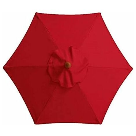Housse De Rechange pour Parasol - 6 Baleines - 2 M/2,7 M/3 M - Imperméable - Anti-Ultraviolet - Tissu De Rechange (2.7M / 8.9Ft,Red)