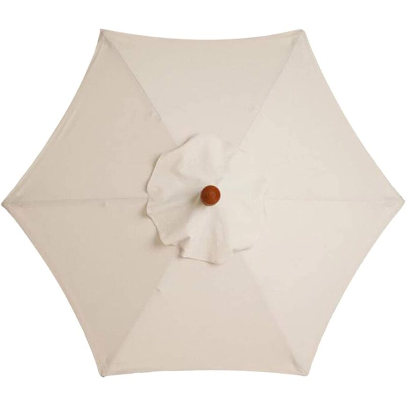 Ugreat - Housse de rechange pour parasol, 6 baleines, 2 m, imperméable, anti-UV, tissu de rechange, blanc crème