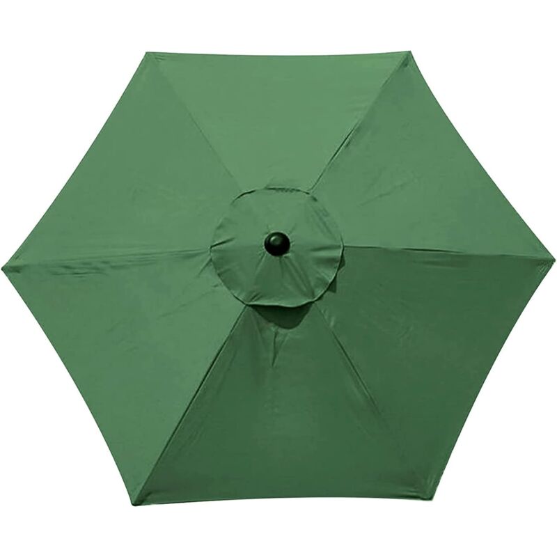 Housse de rechange pour parasol, 6 baleines, 3 m, imperméable, anti-UV, tissu de rechange, vert foncé