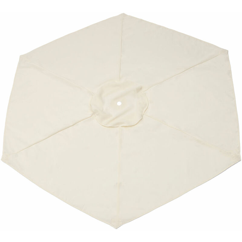 Jeffergarden - Housse de rechange pour parasol, 6 baleines, 2 m, imperméable, anti-UV, tissu de rechange, beige