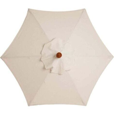 Housse de rechange pour parasol, 6 baleines, 2 m, imperméable, anti-UV, tissu de rechange, blanc crème--