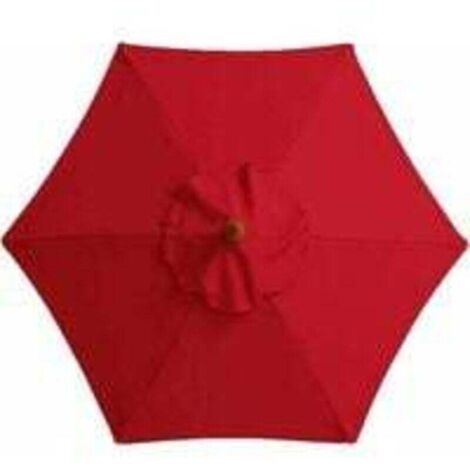 Housse de rechange pour parasol, 6 baleines, 2 m, imperméable, anti-UV, tissu de rechange, rouge
