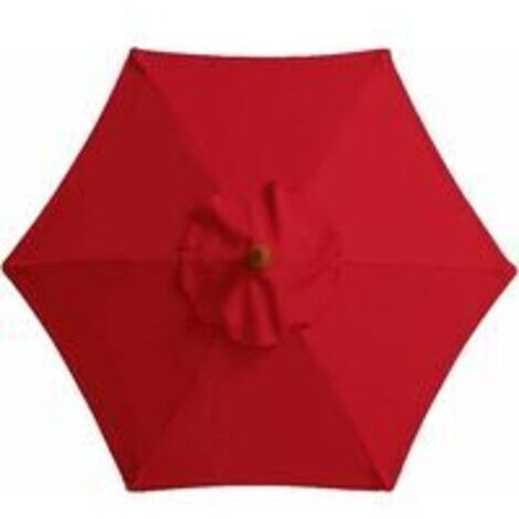 Housse de rechange pour parasol, 6 baleines, 2 m, imperméable, anti-UV, tissu de rechange, rouge